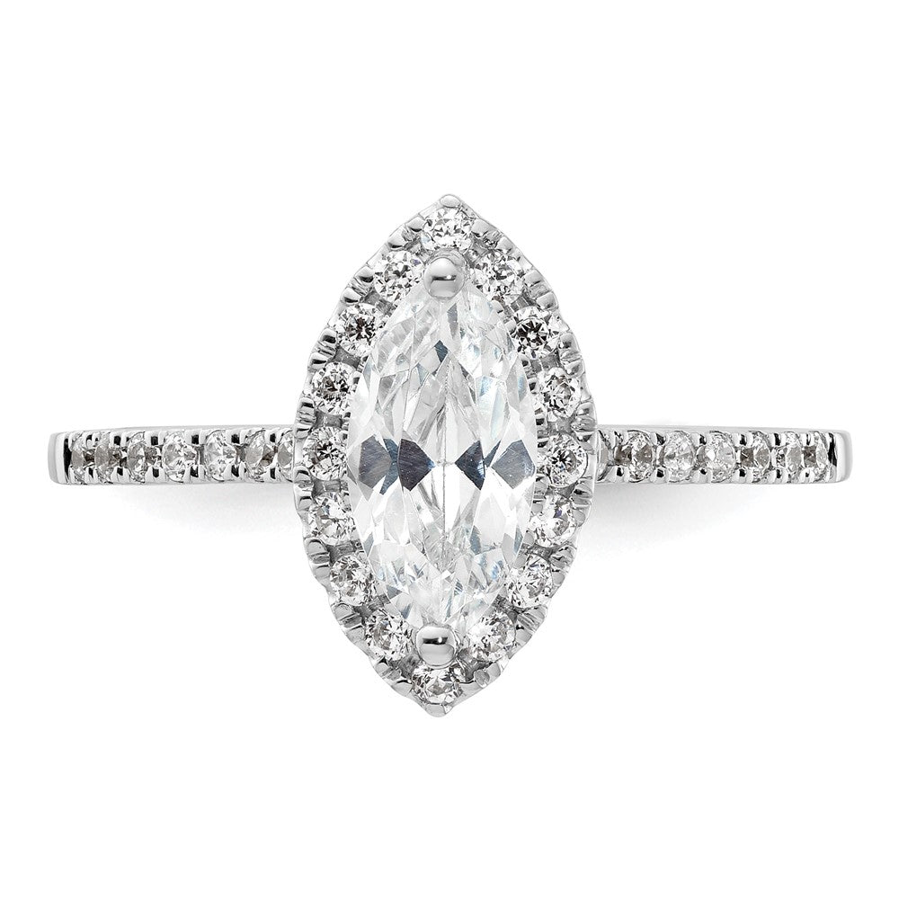 14K White Gold Halo (Holds 3/4 carat (9.0x4.5mm) Marquise Center) 1/3 carat Diamond Semi-mount Engagement Ring