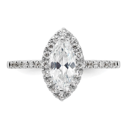14K White Gold Halo (Holds 3/4 carat (9.0x4.5mm) Marquise Center) 1/3 carat Diamond Semi-mount Engagement Ring