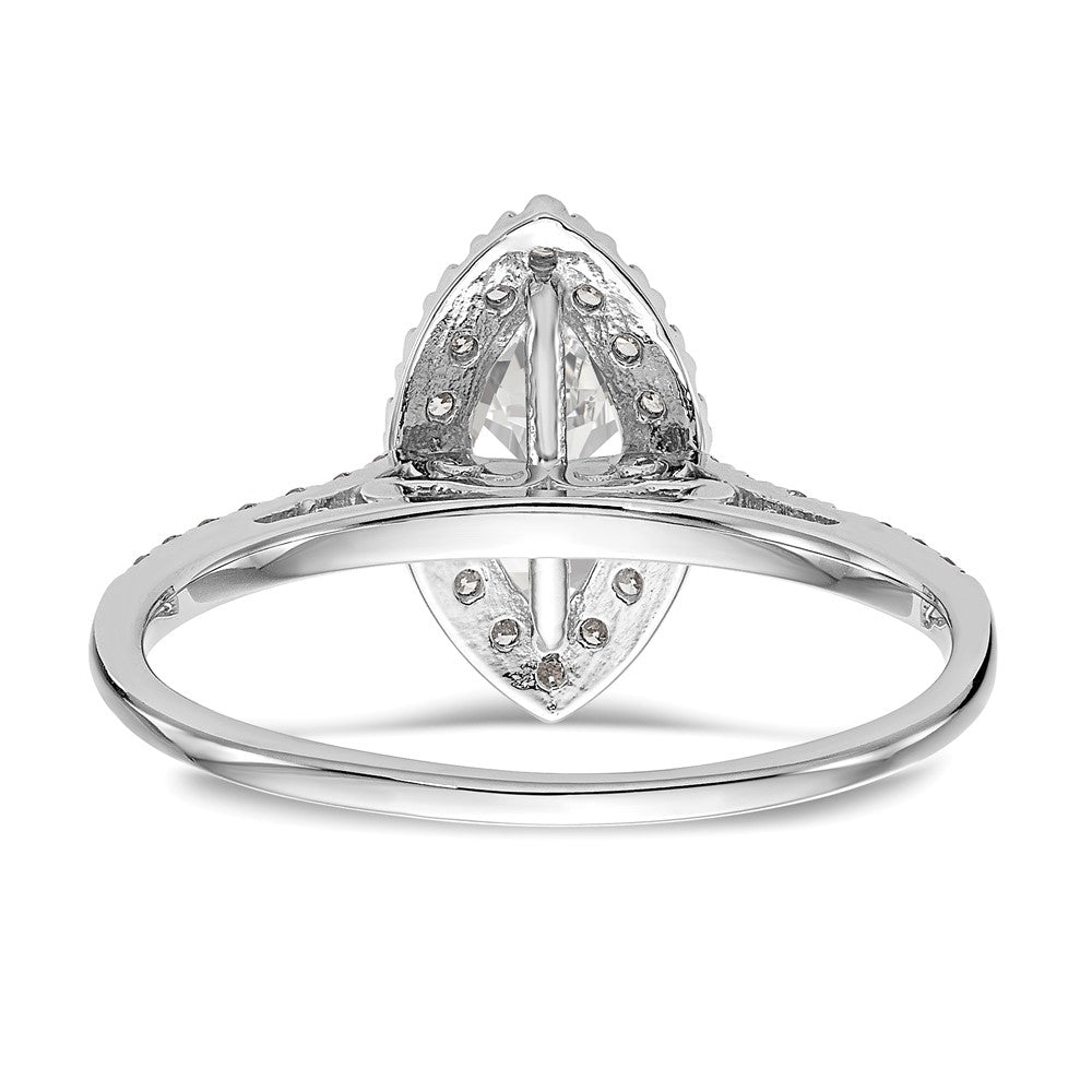 14K White Gold Halo (Holds 1 carat (10x5mm) Marquise Center) 1/4 carat Diamond Semi-mount Engagement Ring