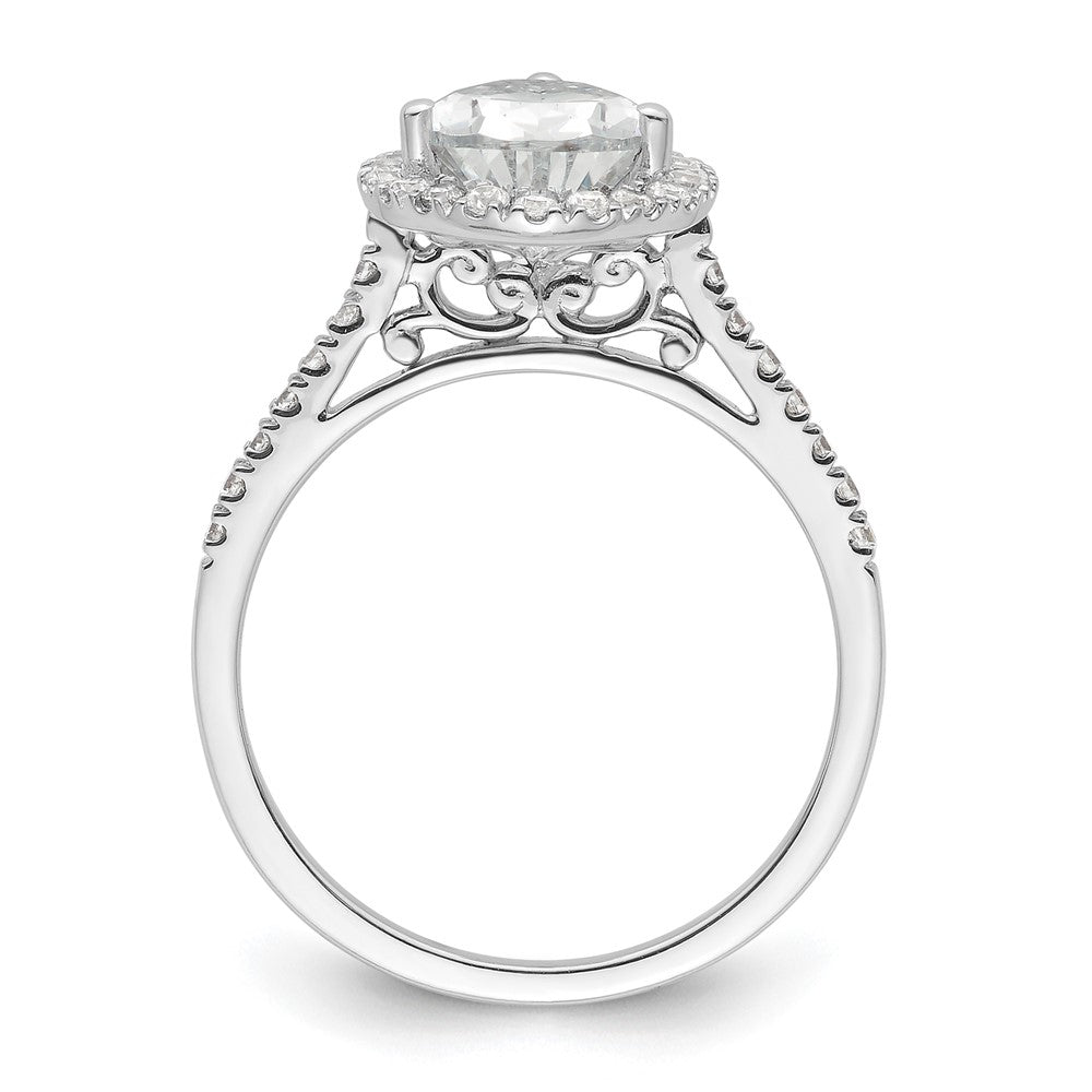 1/3 Ct. Natural Pear Shape Diamond Semi-mount Engagement Ring in 14K White Gold