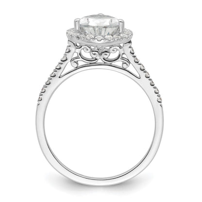 1/3 Ct. Natural Pear Shape Diamond Semi-mount Engagement Ring in 14K White Gold