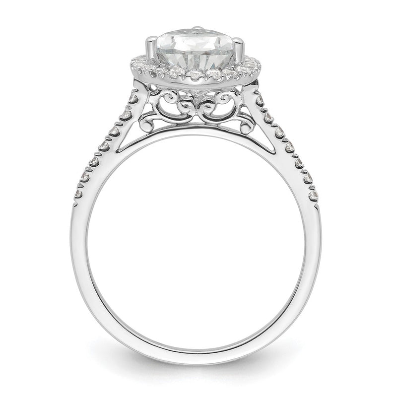 1/3 Ct. Natural Pear Shape Diamond Semi-mount Engagement Ring in 14K White Gold