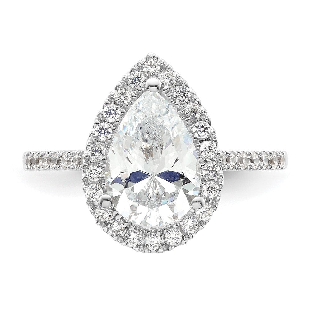 1/3 Ct. Natural Pear Shape Diamond Semi-mount Engagement Ring in 14K White Gold