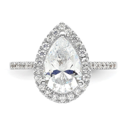 1/3 Ct. Natural Pear Shape Diamond Semi-mount Engagement Ring in 14K White Gold