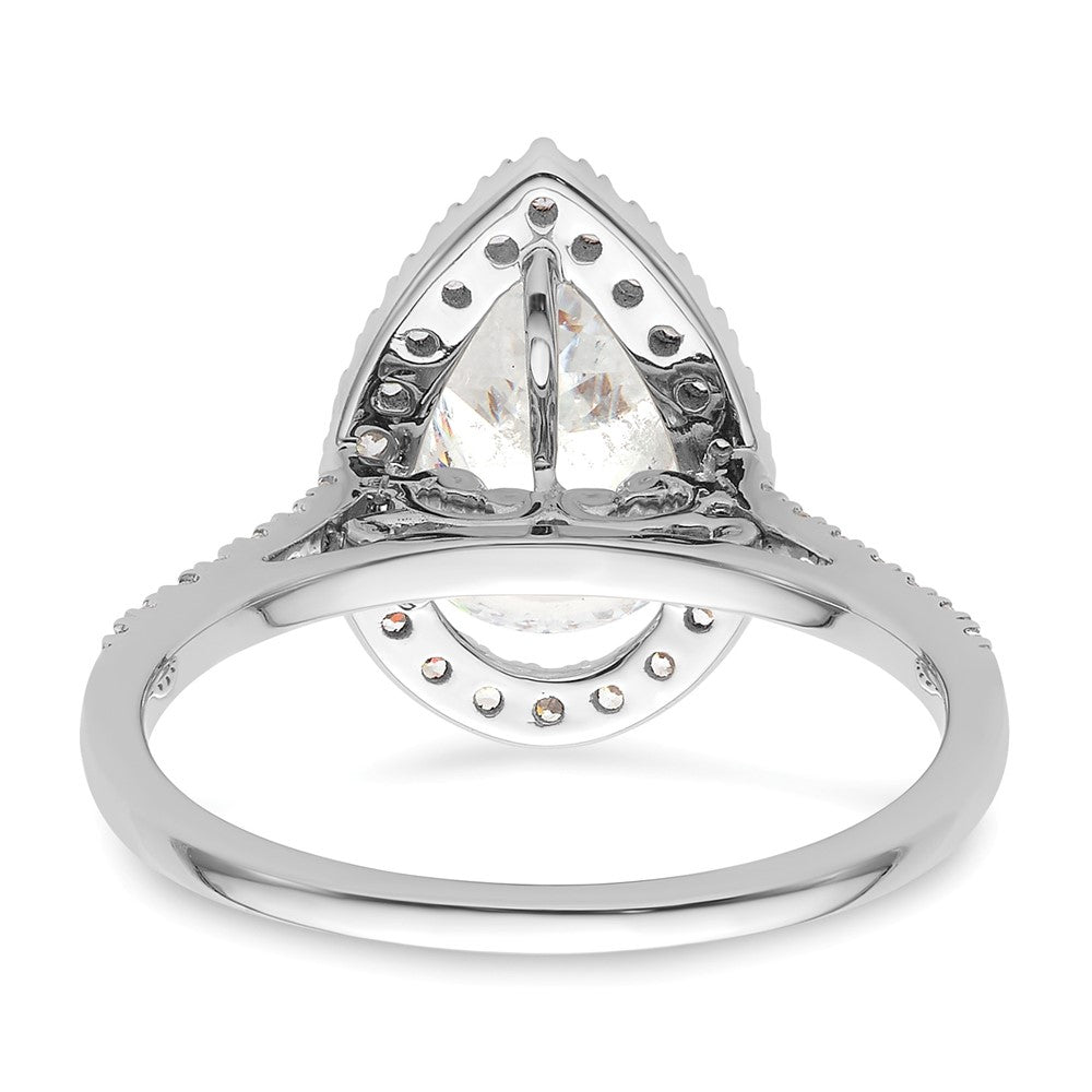 1/3 Ct. Natural Pear Shape Diamond Semi-mount Engagement Ring in 14K White Gold