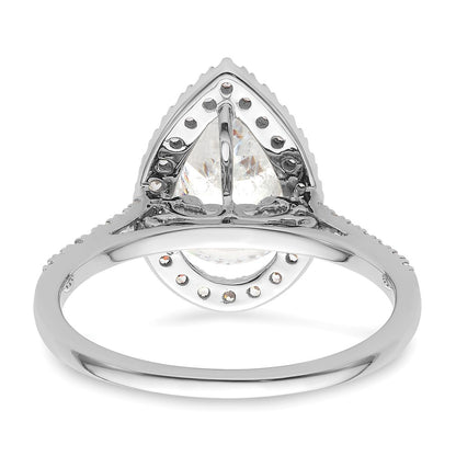 1/3 Ct. Natural Pear Shape Diamond Semi-mount Engagement Ring in 14K White Gold