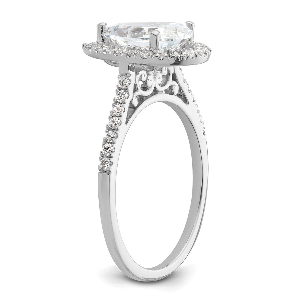 1/3 Ct. Natural Pear Shape Diamond Semi-mount Engagement Ring in 14K White Gold