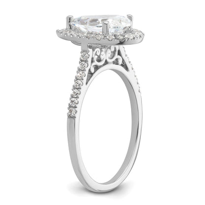 1/3 Ct. Natural Pear Shape Diamond Semi-mount Engagement Ring in 14K White Gold