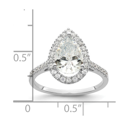 1/3 Ct. Natural Pear Shape Diamond Semi-mount Engagement Ring in 14K White Gold