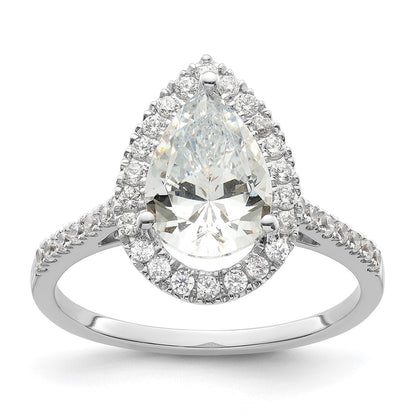1/3 Ct. Natural Pear Shape Diamond Semi-mount Engagement Ring in 14K White Gold