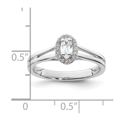 14k White Gold Oval Halo Simulated Diamond Split Shank Engagement Ring