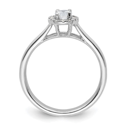 14k White Gold Oval Halo Simulated Diamond Split Shank Engagement Ring