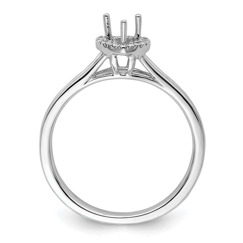 14kw Heart Halo Simulated Diamond Split Shank Engagement Ring