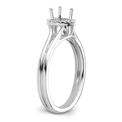 14kw Heart Halo Simulated Diamond Split Shank Engagement Ring