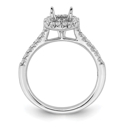 14k White Gold 3/4 Ct. Lab Grown Diamond VS/SI+ G+ Round Halo Engagement Ring