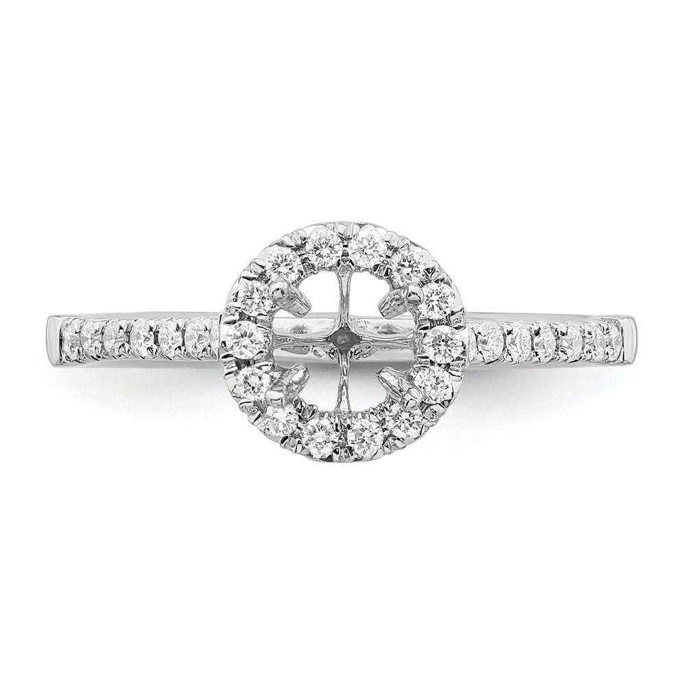 14k White Gold 3/4 Ct. Lab Grown Diamond VS/SI+ G+ Round Complete Size 9 Halo Engagement Ring