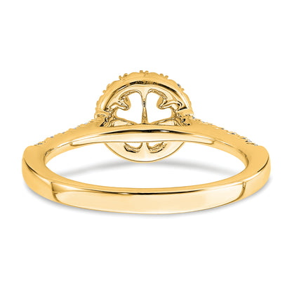 14k Yellow Gold 3/4 Ct. Lab Grown Diamond VS/SI+ G+ Round Halo Engagement Ring
