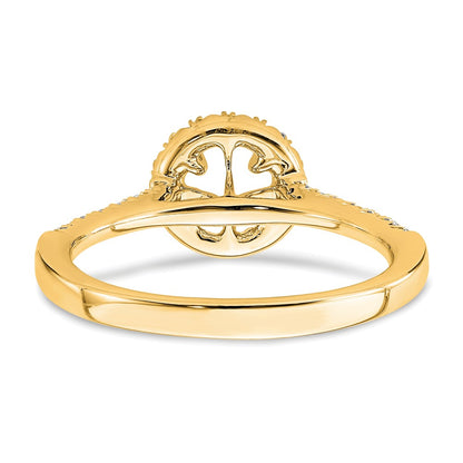 14k Yellow Gold 3/4 Ct. Lab Grown Diamond VS/SI+ G+ Round Halo Engagement Ring