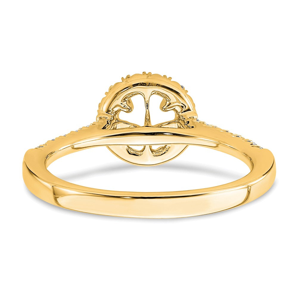 14k Yellow Gold 3/4 Ct. Lab Grown Diamond VS/SI+ G+ Round Halo Engagement Ring