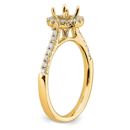 14k Yellow Gold 3/4 Ct. Lab Grown Diamond VS/SI+ G+ Round Complete Size 9 Halo Engagement Ring