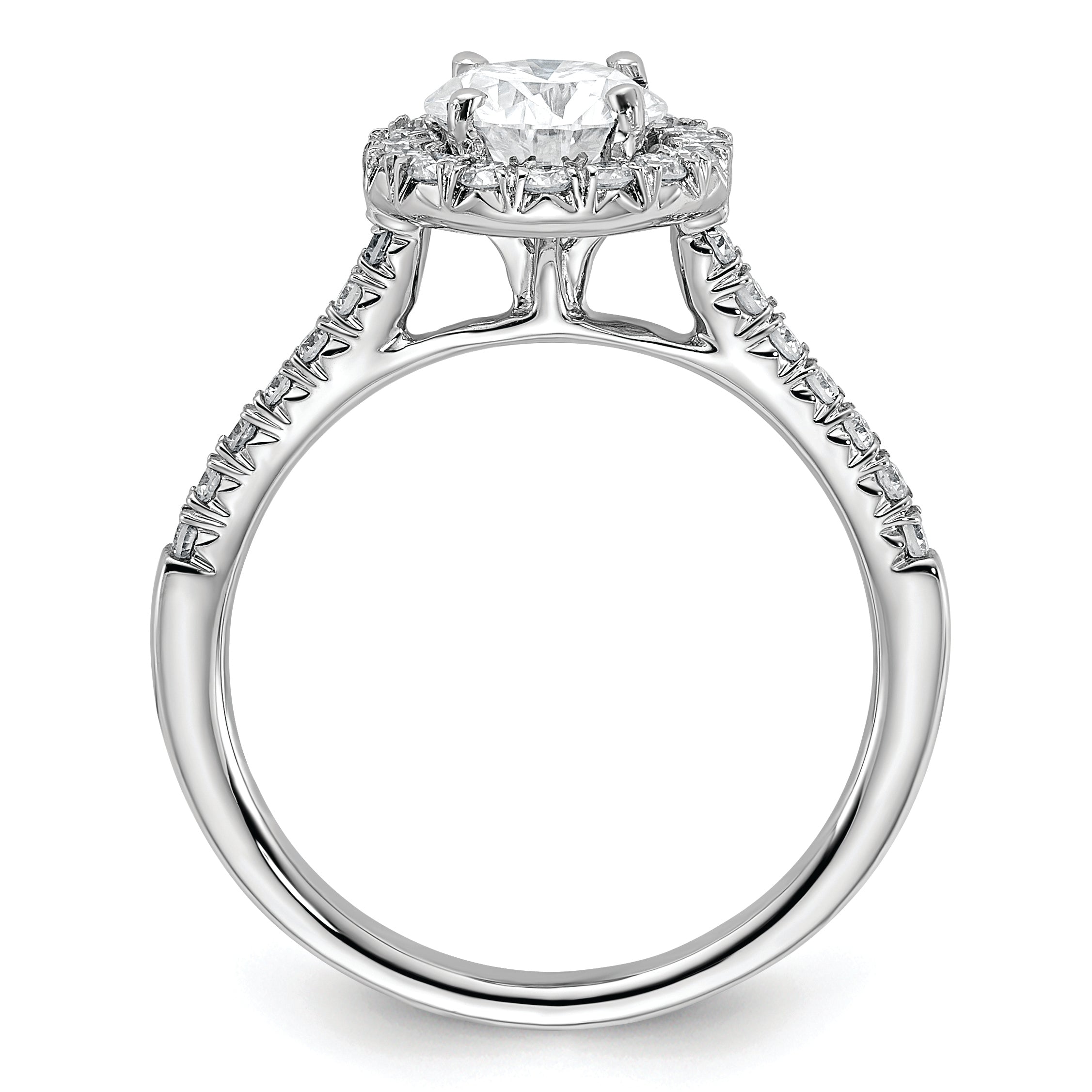 14kw Round Halo Engagement Simulated Diamond Ring