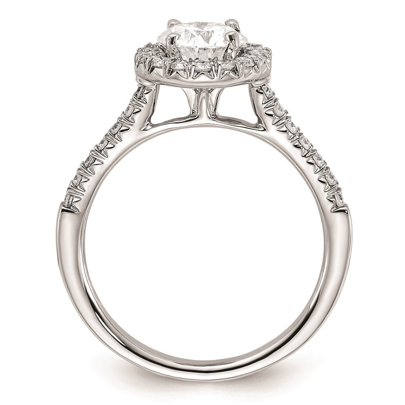 14kw Round Halo Engagement Simulated Diamond Ring