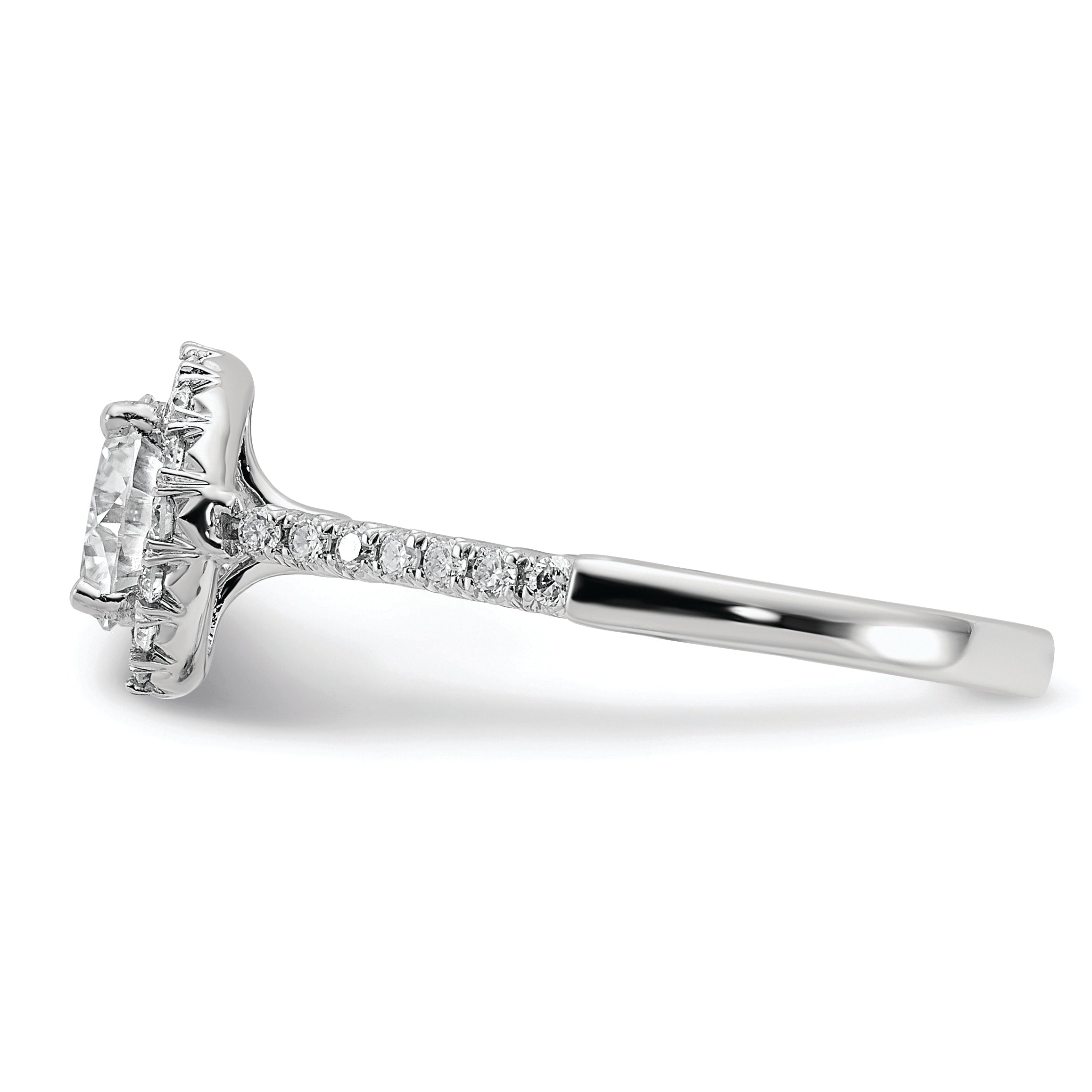 14kw Round Halo Engagement Simulated Diamond Ring