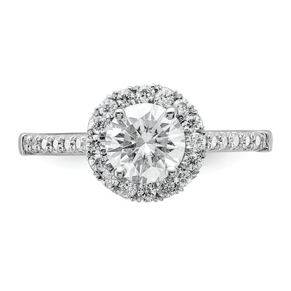 14kw Round Halo Engagement Simulated Diamond Ring