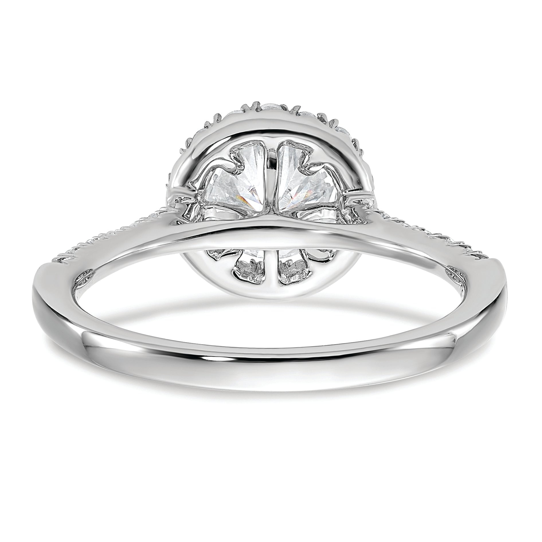 14kw Round Halo Engagement Simulated Diamond Ring