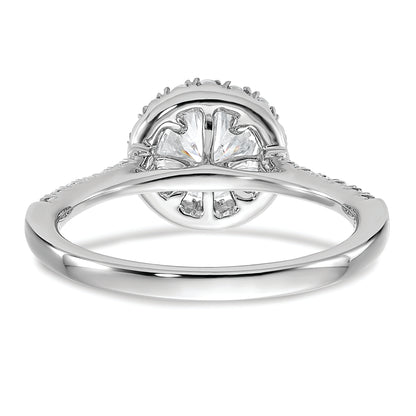 14kw Round Halo Engagement Simulated Diamond Ring