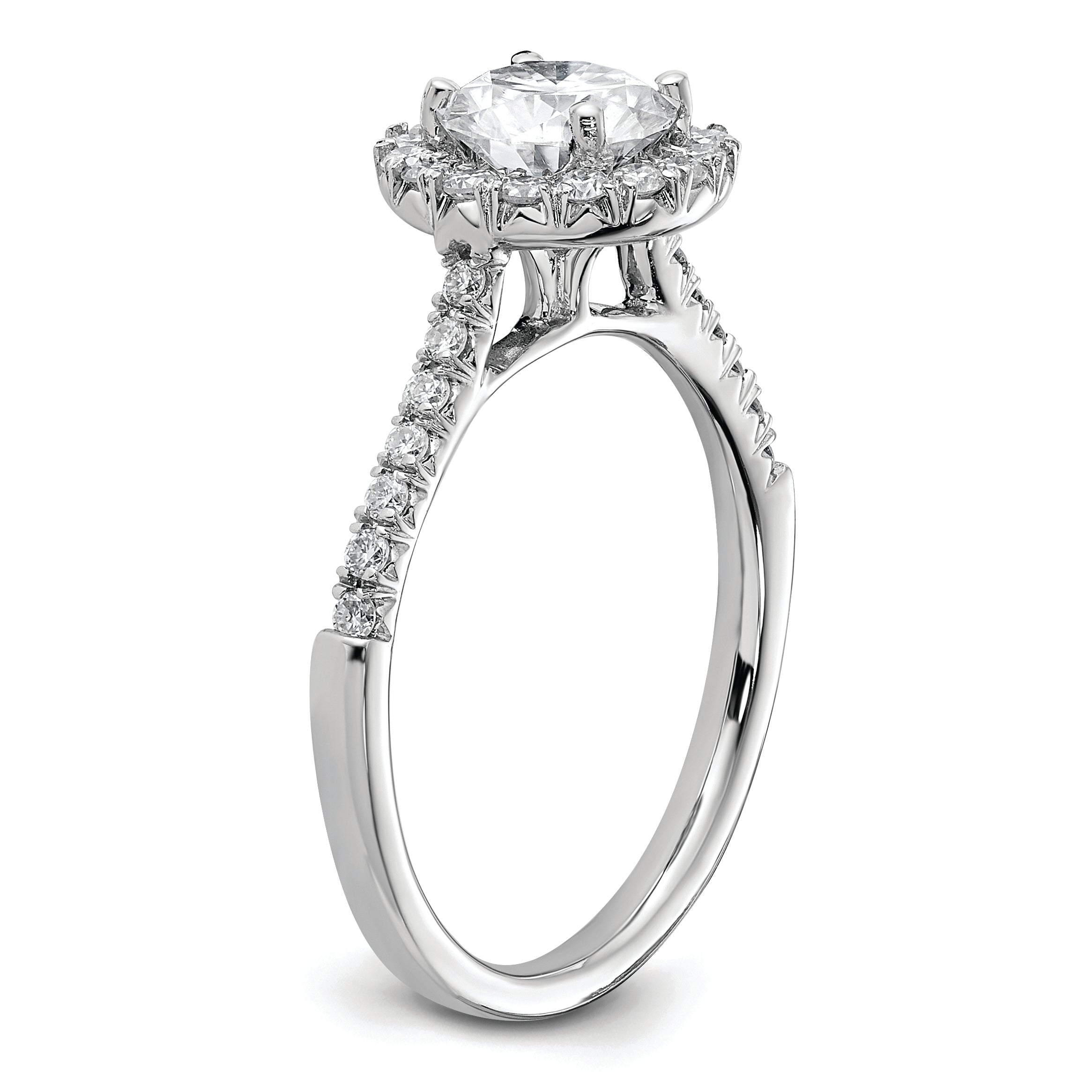 14kw Round Halo Engagement Simulated Diamond Ring