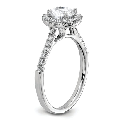14kw Round Halo Engagement Simulated Diamond Ring