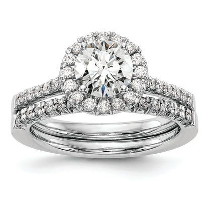 14kw Round Halo Engagement Simulated Diamond Ring