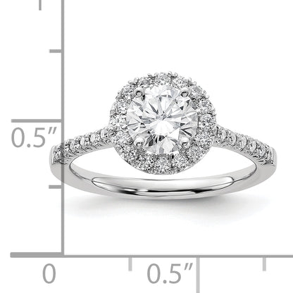 14kw Round Halo Engagement Simulated Diamond Ring