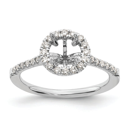 14kw Round Halo Engagement Simulated Diamond Ring