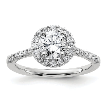 14kw Round Halo Engagement Simulated Diamond Ring