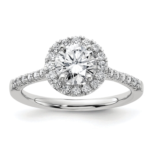 14kw Round Halo Engagement Simulated Diamond Ring