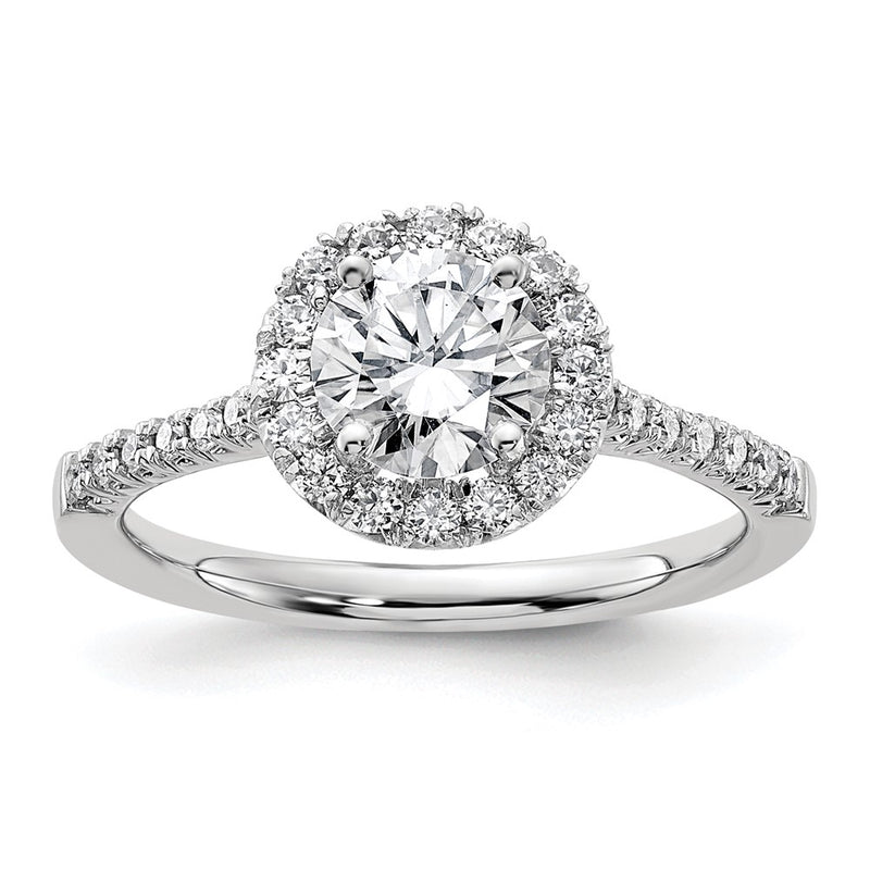 14kw Round Halo Engagement Simulated Diamond Ring