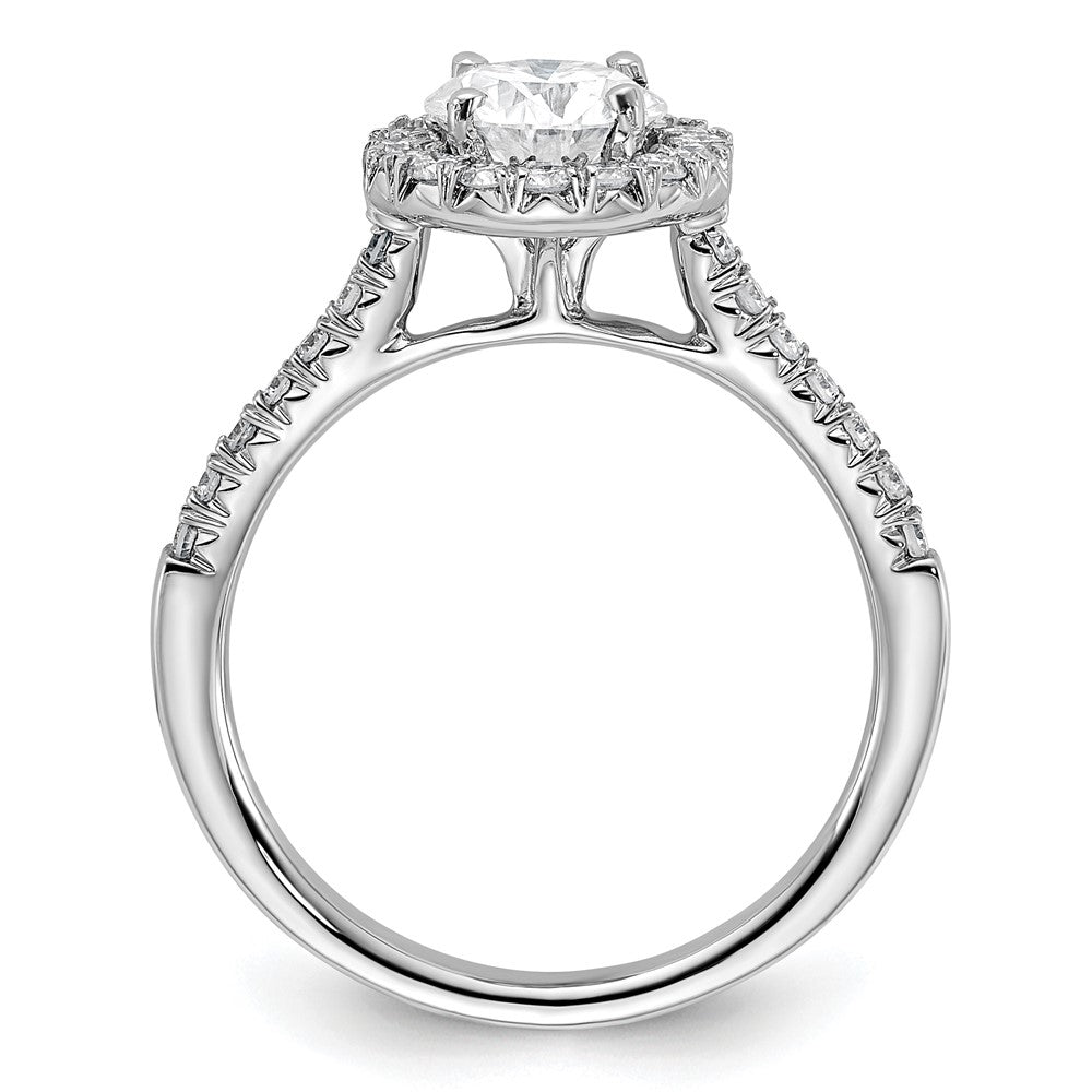 14kw Round Halo Simulated Diamond Engagement Ring
