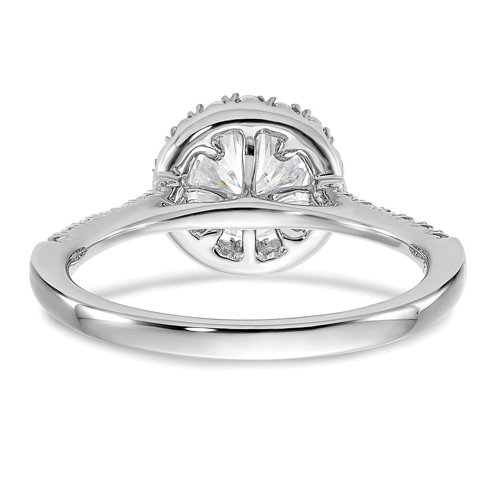 14kw Round Halo Simulated Diamond Engagement Ring