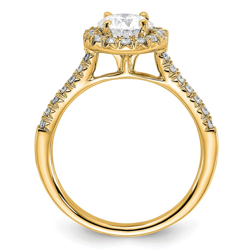 14k Yellow Gold 1/3 Ct. Lab Grown Diamond VS/SI+ G+ 1 Ct. Center Round Semi Mount Engagement Ring