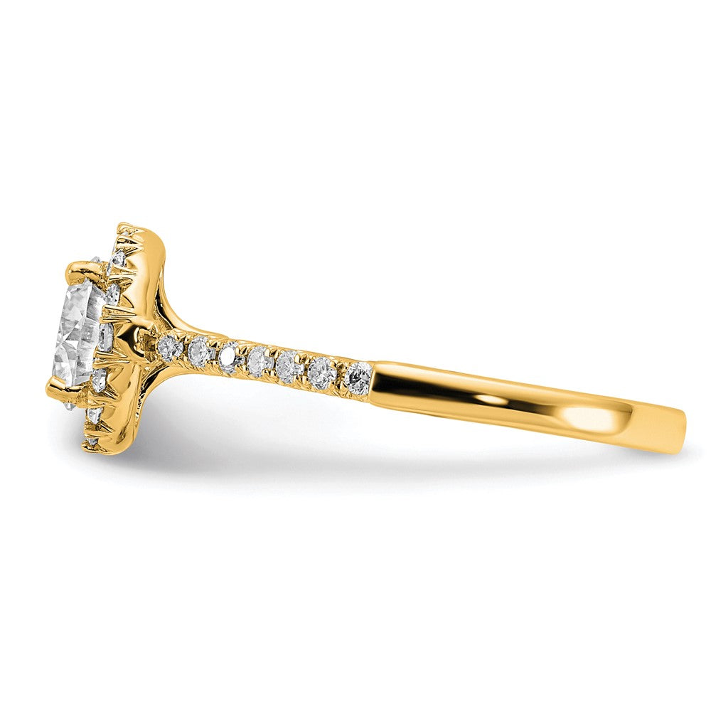 14k Yellow Gold 1/3 Ct. Lab Grown Diamond VS/SI+ G+ 1 Ct. Center Round Semi Mount Engagement Ring