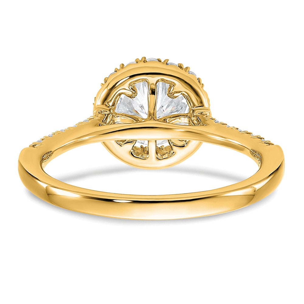 14k Yellow Gold 1/3 Ct. Lab Grown Diamond VS/SI+ G+ 1 Ct. Center Round Semi Mount Engagement Ring
