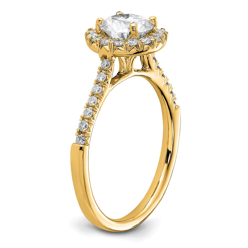 14k Yellow Gold 1/3 Ct. Lab Grown Diamond VS/SI+ G+ 1 Ct. Center Round Semi Mount Engagement Ring