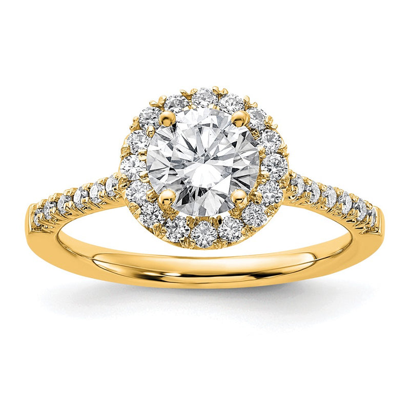 14k Yellow Gold 1/3 Ct. Lab Grown Diamond VS/SI+ G+ 1 Ct. Center Round Semi Mount Engagement Ring
