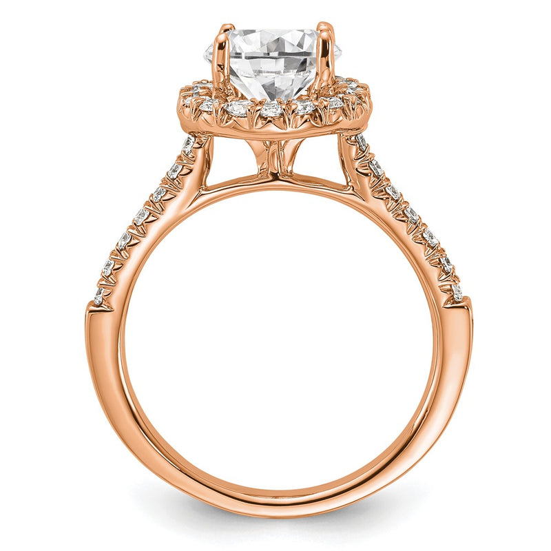 14k Rose Gold 1/2 Ct. Lab Grown Diamond VS/SI+ G+ 1 1/2 Ct. Center Round Semi Mount Engagement Ring