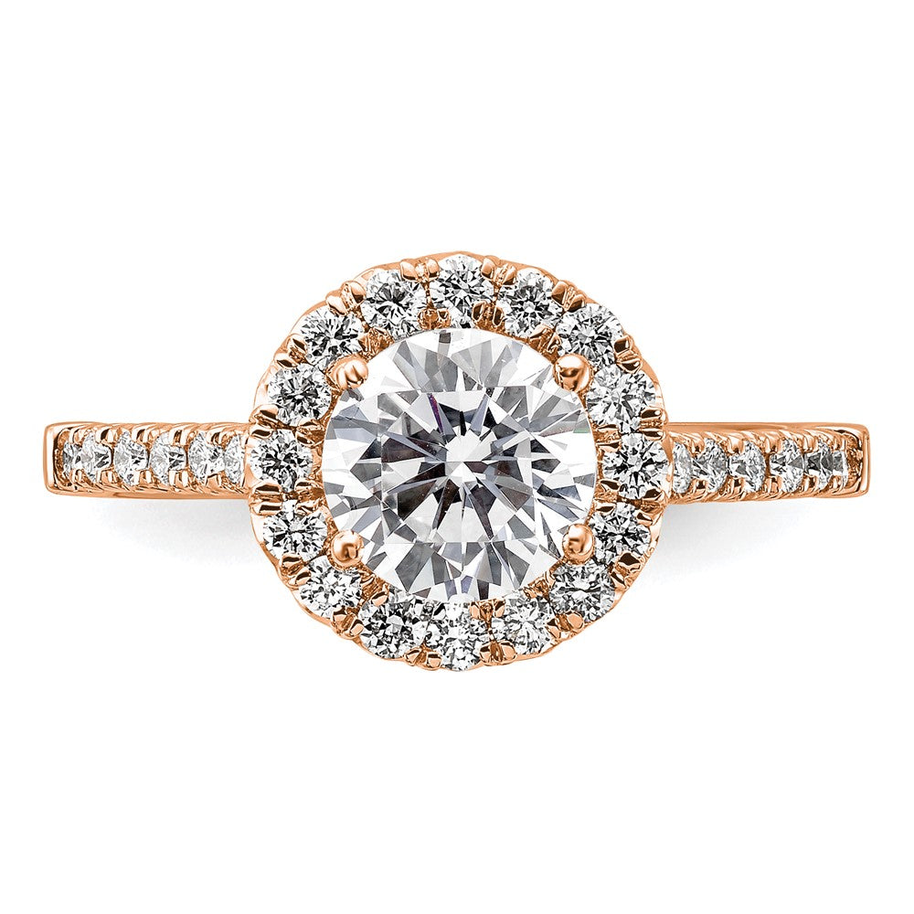 14k Rose Gold 1/2 Ct. Lab Grown Diamond VS/SI+ G+ 1 1/2 Ct. Center Round Semi Mount Engagement Ring
