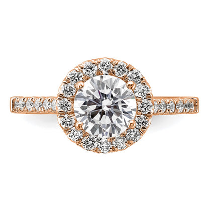 14k Rose Gold 1/2 Ct. Lab Grown Diamond VS/SI+ G+ 1 1/2 Ct. Center Round Semi Mount Engagement Ring