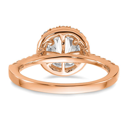 14k Rose Gold 1/2 Ct. Lab Grown Diamond VS/SI+ G+ 1 1/2 Ct. Center Round Semi Mount Engagement Ring
