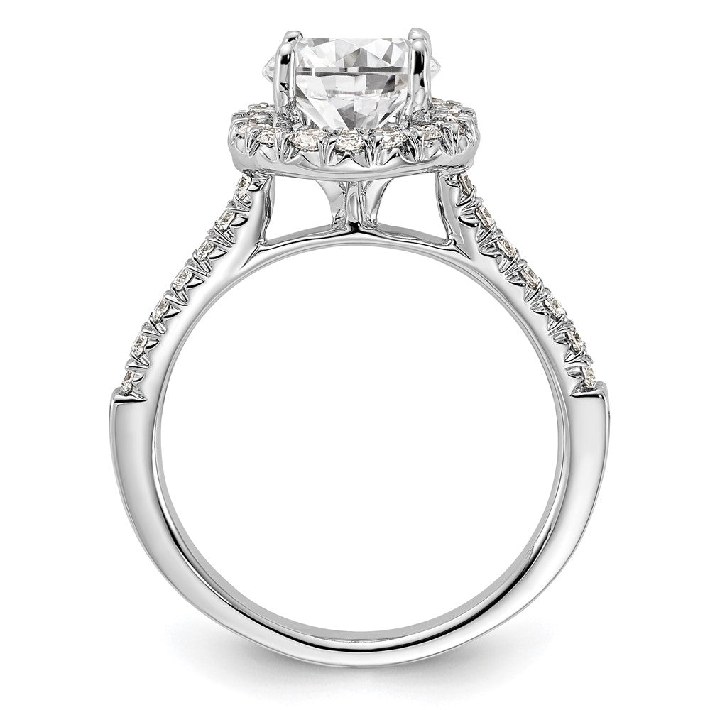 14k White Gold 1/2 Ct. Lab Grown Diamond VS/SI+ G+ 1 1/2 Ct. Center Round Semi Mount Engagement Ring